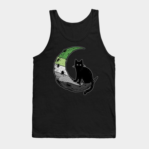 Aromantic Cat Moon Tank Top by Psitta